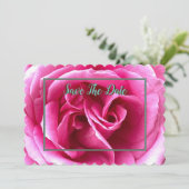 マインド エディション: ピンク ローズ セーブ ザ デート インビテーション (スタンド正面)