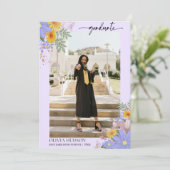 マイヴのシックな野生のフローラ水のカラーフォトの卒業 招待状 (スタンド正面)