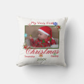 マイヴェリ初めてのクリスマスベビー写真パーソナライズされた クッション (正面)