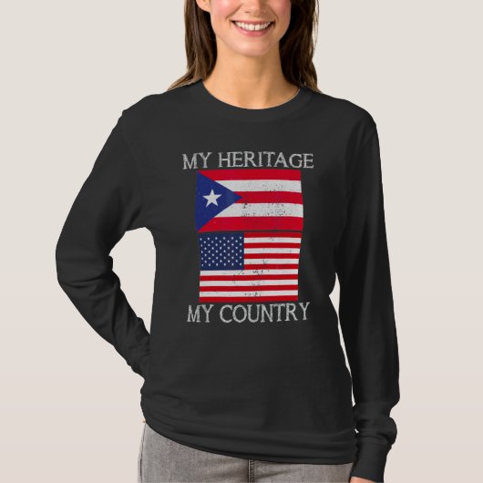 マイ伝統マイカントリープエルトリカアメリカンT Tシャツ (正面)