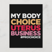 マイ体チョイス子宮ビジネスプロチョイスフェミニスト ポストカード (正面)