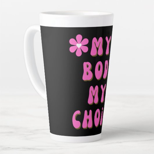 マイ体マイチョイスレトロタイポグラフィ カフェラテマグ (左アングル)