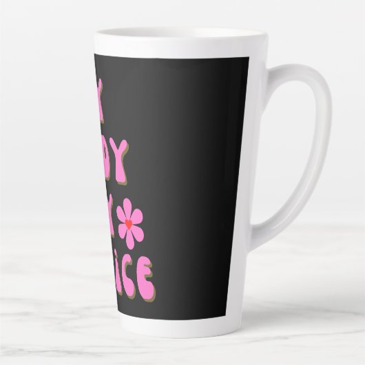 マイ体マイチョイスレトロタイポグラフィ カフェラテマグ (右)