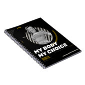 マイ体マイチョイスレトロ女性権利イラストレーション ノートブック (右側)