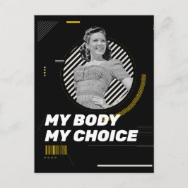 マイ体マイチョイスレトロ女性権利イラストレーション ポストカード