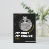 マイ体マイチョイスレトロ女性権利イラストレーション ポストカード (スタンド正面)