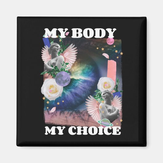 マイ体マイチョイス女性の権利イラストレーション マグネット (正面)