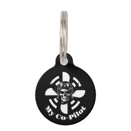 マイ共パーソナライズされたパイロット、スカルパイロット、ミニマリスト ペット　ネームタグ