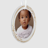 マイ初めてのクリスマスの写真名グリッターカスタム オーナメント (正面)