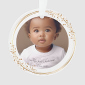マイ初めてのクリスマスの写真名グリッターカスタム オーナメント (正面)