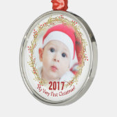 マイ初めてのクリスマスの写真 メタルオーナメント (左)