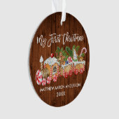 マイ初めてのクリスマスウッドジンガーブレッドトレインベビー オーナメント (正面)