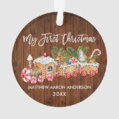 マイ初めてのクリスマスウッドジンガーブレッドトレインベビー オーナメント (裏面)