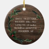 マイ初めてのクリスマスオーナメントと誕生統計 セラミックオーナメント (裏面)