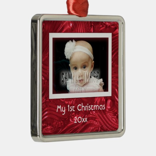 マイ初めてのクリスマスカスタムフォトフレームオーナメント メタルオーナメント (右)