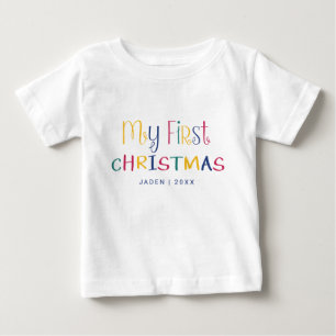 マイ初めてのクリスマスカスタムベビーホリカラフルデイ ベビーTシャツ