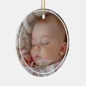 マイ初めてのクリスマスカスタムベビー写真 セラミックオーナメント (右)