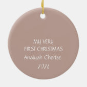 マイ初めてのクリスマスカスタムベビー写真 セラミックオーナメント (裏面)