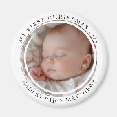 マイ初めてのクリスマスカスタムベビー写真 マグネット (正面)