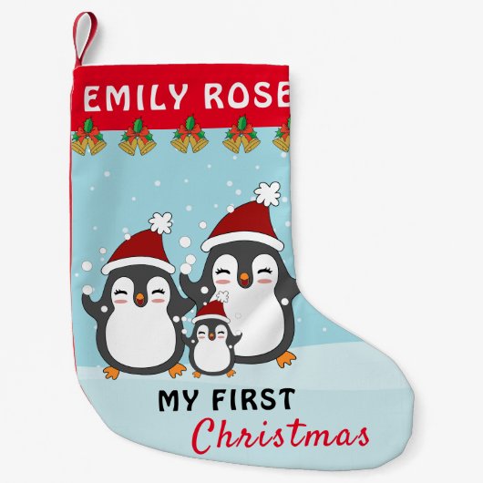 マイ初めてのクリスマスカワイペンギンファミリーホリデイ スモールクリスマスストッキング (正面)