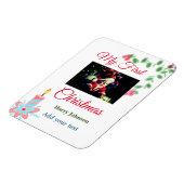 マイ初めてのクリスマスキャンドル追加ベビーの写真名leav マグネット (左側)