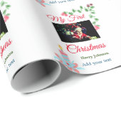 マイ初めてのクリスマスキャンドル追加ベビーの写真名leav ラッピングペーパー (ロールコーナー)