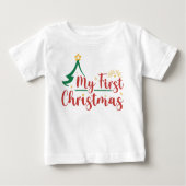マイ初めてのクリスマスグリーンツリー ベビーTシャツ (正面)