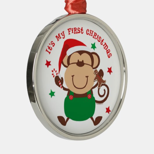 マイ初めてのクリスマスサンタモンキー メタルオーナメント (右)
