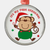 マイ初めてのクリスマスサンタモンキー メタルオーナメント (正面)