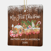 マイ初めてのクリスマスジンジャーブレッドトレインスノーベビー セラミックオーナメント (左)