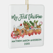 マイ初めてのクリスマスジンジャーブレッドトレインベビーグリーン セラミックオーナメント (右)