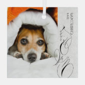 マイ初めてのクリスマススクリプト縦写真スノーフレーク ガラスオーナメント (裏面)