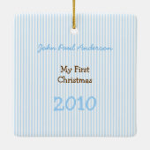 マイ初めてのクリスマスストライプズミニティーTeeフォトオーナメント セラミックオーナメント (裏面)
