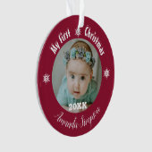 マイ初めてのクリスマススノーフレークフレームオーナメント オーナメント (正面)