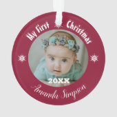 マイ初めてのクリスマススノーフレークフレームオーナメント オーナメント (裏面)