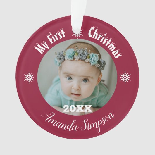 マイ初めてのクリスマススノーフレークフレームオーナメント オーナメント (正面)