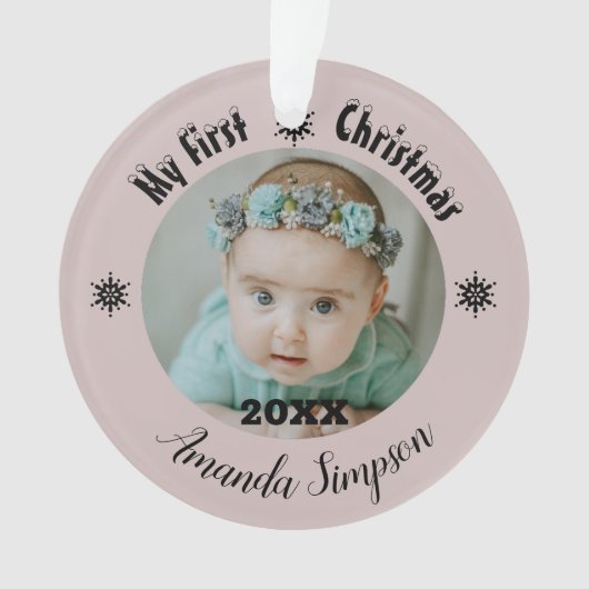 マイ初めてのクリスマススノーフレークフレームオーナメント オーナメント (正面)