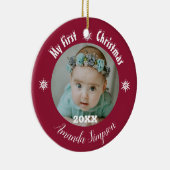 マイ初めてのクリスマススノーフレークフレームオーナメント セラミックオーナメント (右)