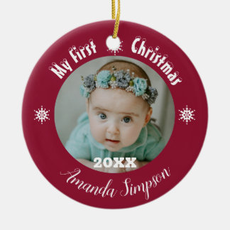 マイ初めてのクリスマススノーフレークフレームオーナメント セラミックオーナメント