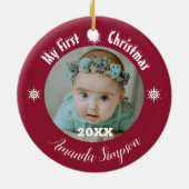 マイ初めてのクリスマススノーフレークフレームオーナメント セラミックオーナメント (裏面)