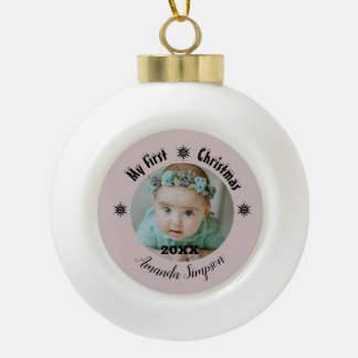 マイ初めてのクリスマススノーフレークフレームオーナメント セラミックボールオーナメント