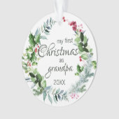 マイ初めてのクリスマスズおじいちゃんモダンリースホリー オーナメント (正面)