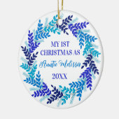 マイ初めてのクリスマスズアウンティエレガントブルーリース セラミックオーナメント (左)