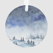 マイ初めてのクリスマスズアスンクルウォーターカラーブルーウィンター オーナメント (裏面)