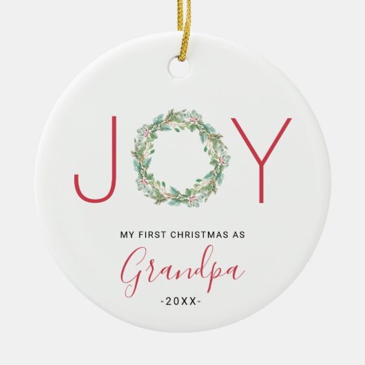 マイ初めてのクリスマスズアズおじいちゃんジョイリース セラミックオーナメント (正面)
