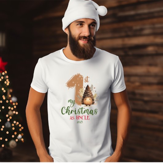 マイ初めてのクリスマスズアンクルウォーターカラーレトロT-Sh Tシャツ