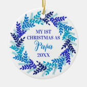 マイ初めてのクリスマスズエレガントパブルーリース セラミックオーナメント (正面)