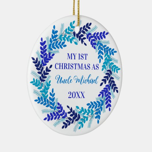 マイ初めてのクリスマスズエレガントブルーリース セラミックオーナメント (右)