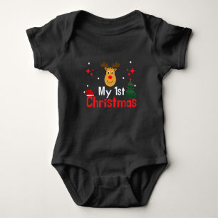 マイ初めてのクリスマスズトドラーTシャツ ベビーボディスーツ