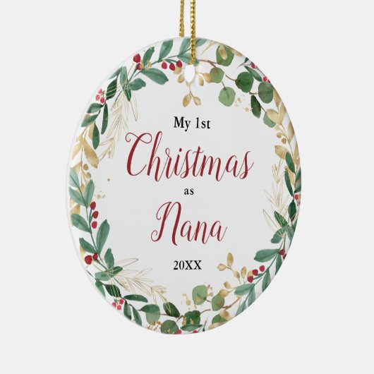 マイ初めてのクリスマスズナおばあちゃんエレガント写真 セラミックオーナメント (右)